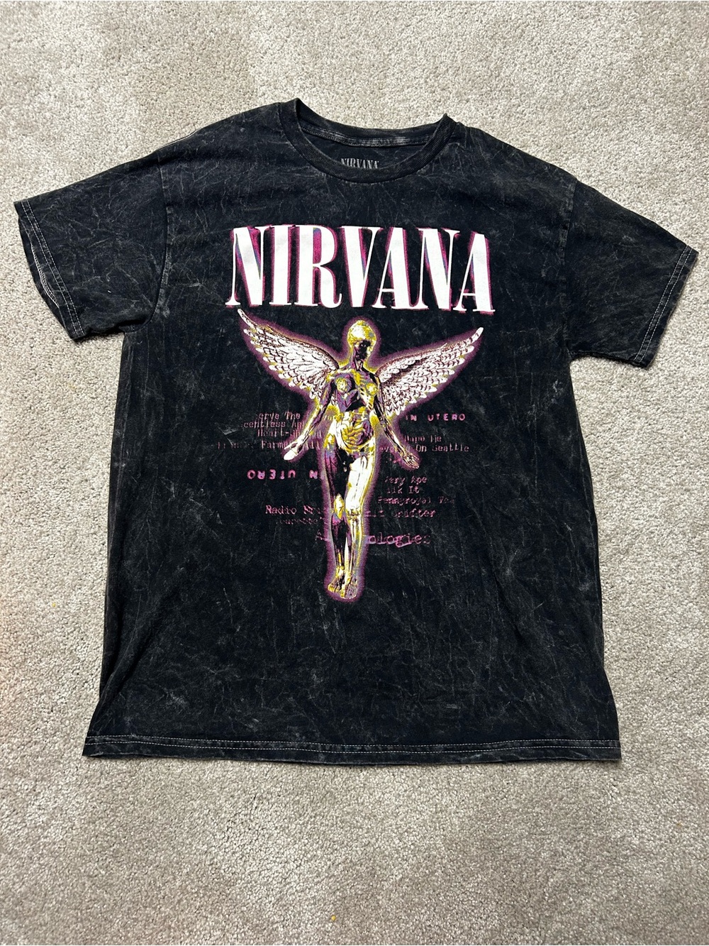 Vtg Acid Wash In Utero size M Rock Tshirt